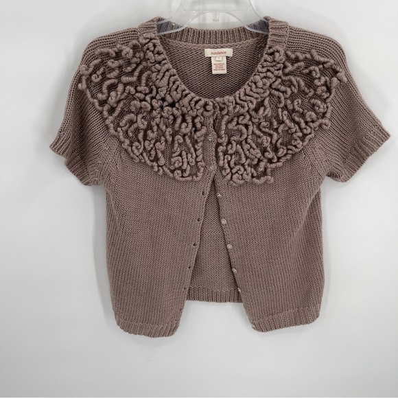 Sundance Woman's Sweater Cardigan Knit Short Sleeves Boho Sz Large Lilac Purple - Picture 8 of 8